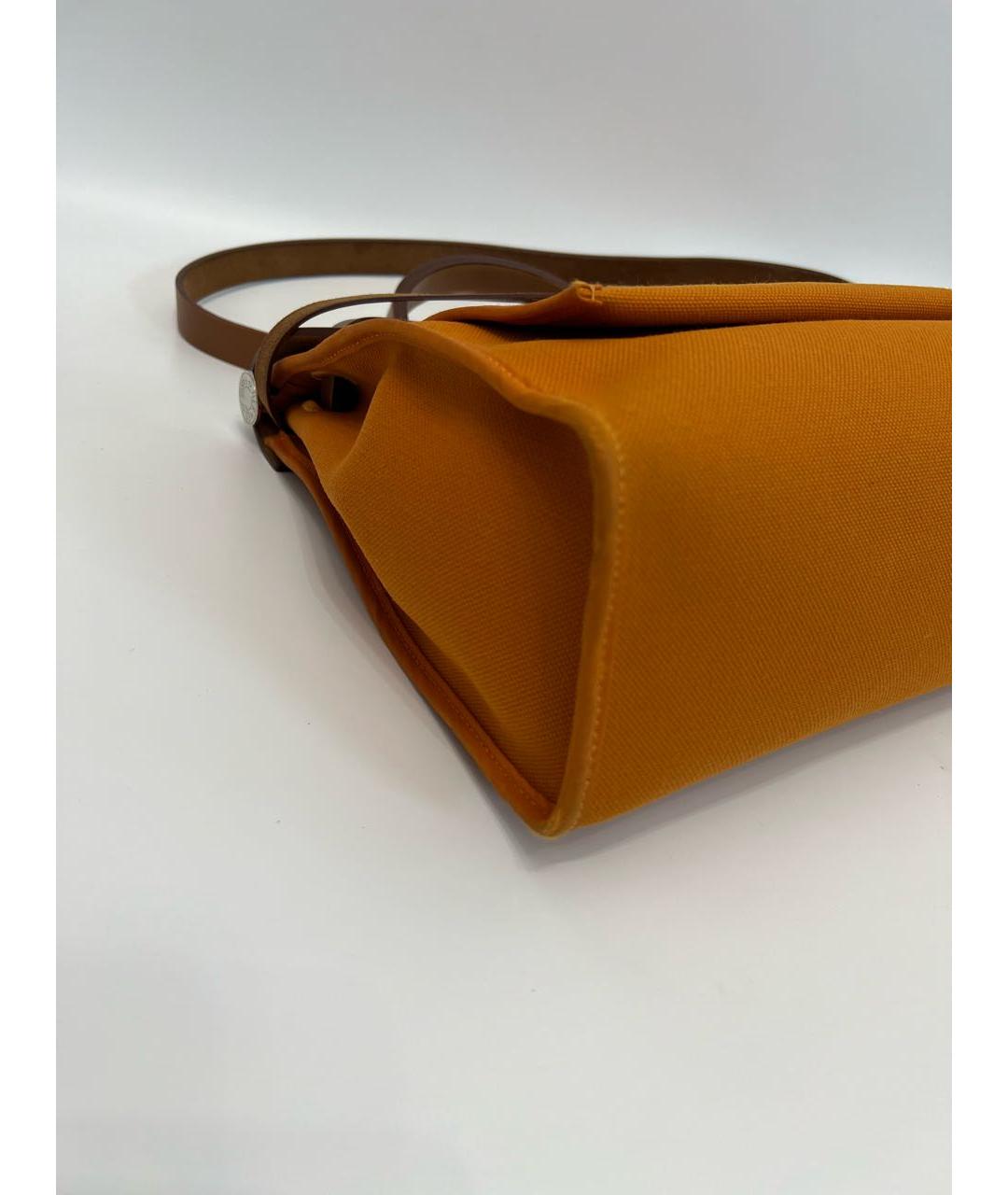 HERMES PRE-OWNED Оранжевая тканевая сумка через плечо, фото 6
