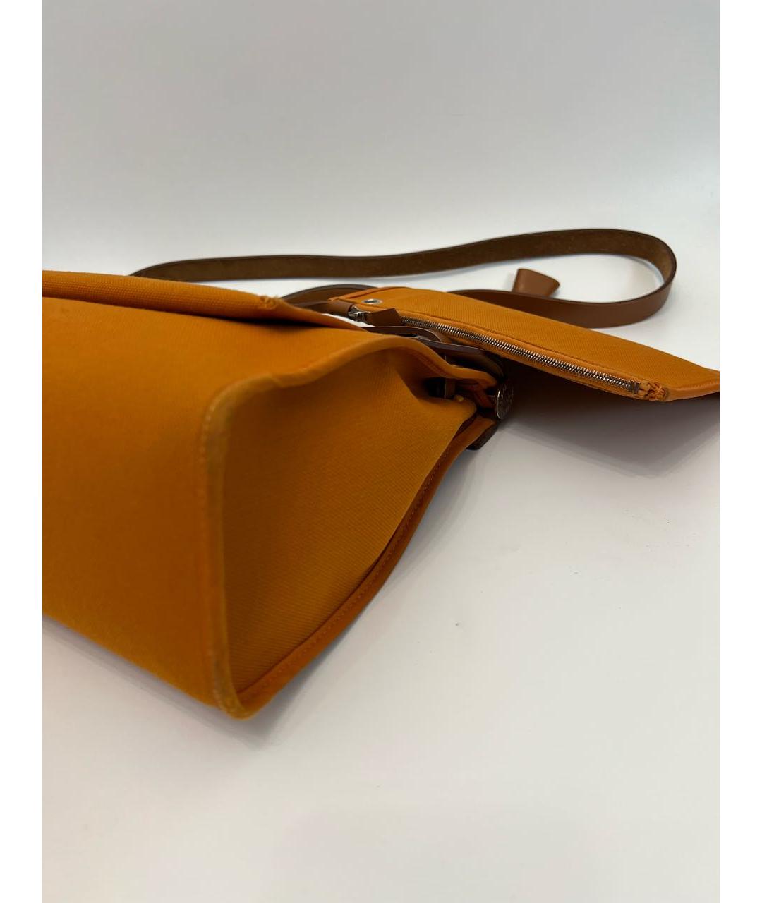 HERMES PRE-OWNED Оранжевая тканевая сумка через плечо, фото 7