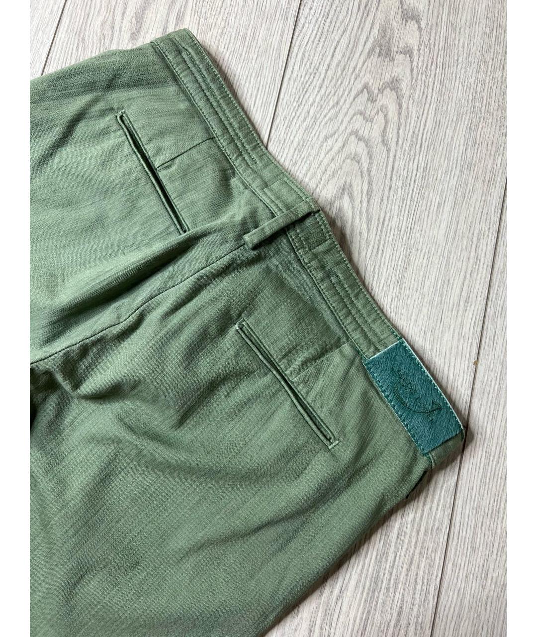 JACOB COHEN Зеленые хлопко-эластановые джинсы слим, фото 5
