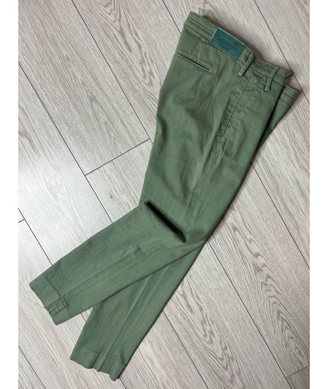 JACOB COHEN Зеленые хлопко-эластановые джинсы слим, фото 8