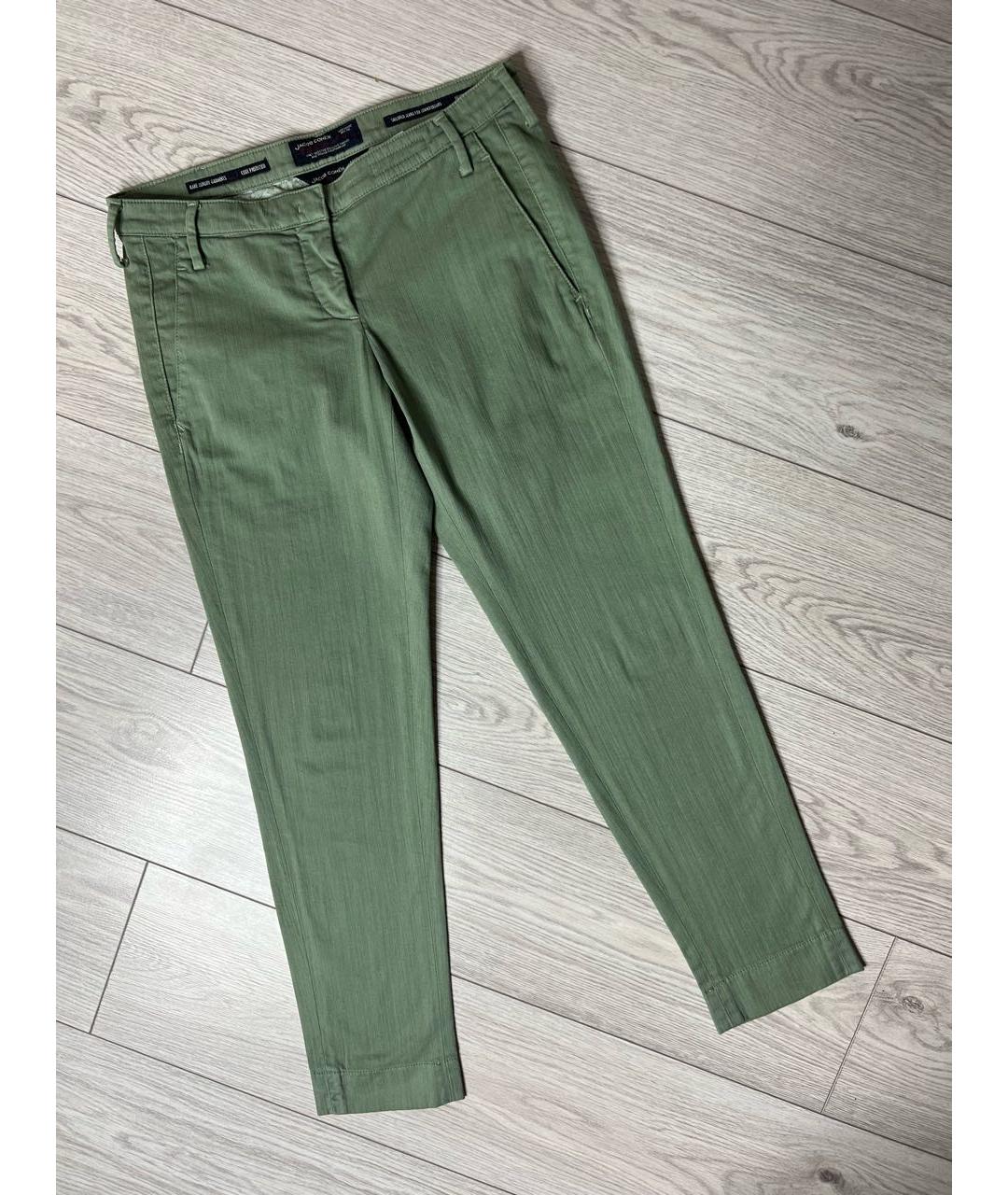 JACOB COHEN Зеленые хлопко-эластановые джинсы слим, фото 9