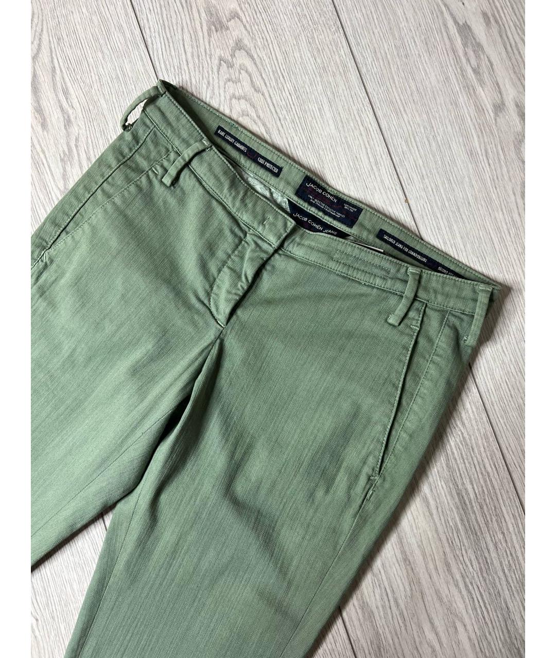 JACOB COHEN Зеленые хлопко-эластановые джинсы слим, фото 2