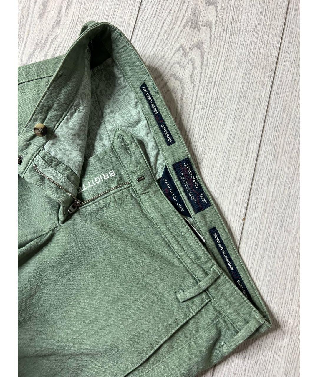 JACOB COHEN Зеленые хлопко-эластановые джинсы слим, фото 3