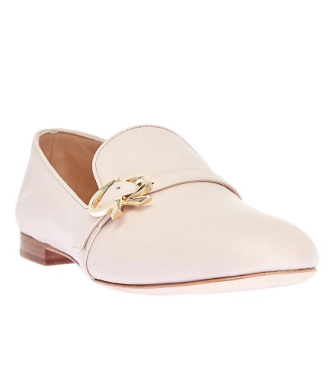 GIANVITO ROSSI Бежевые кожаные лоферы, фото 6