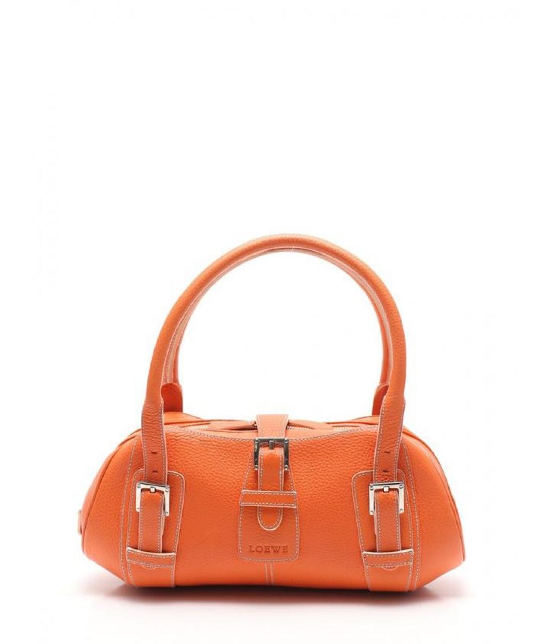 LOEWE Оранжевая кожаная сумка с короткими ручками, фото 9