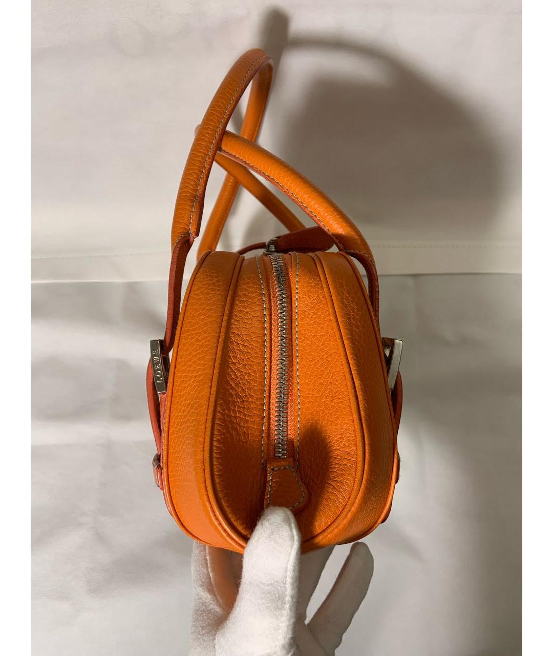 LOEWE Оранжевая кожаная сумка с короткими ручками, фото 7