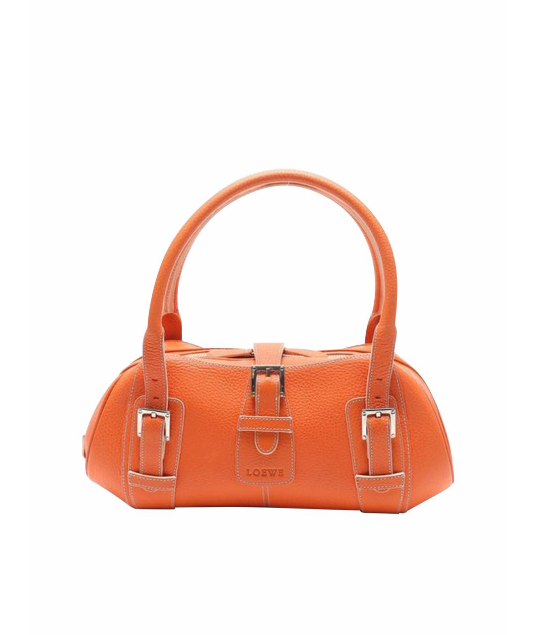 LOEWE Оранжевая кожаная сумка с короткими ручками, фото 1