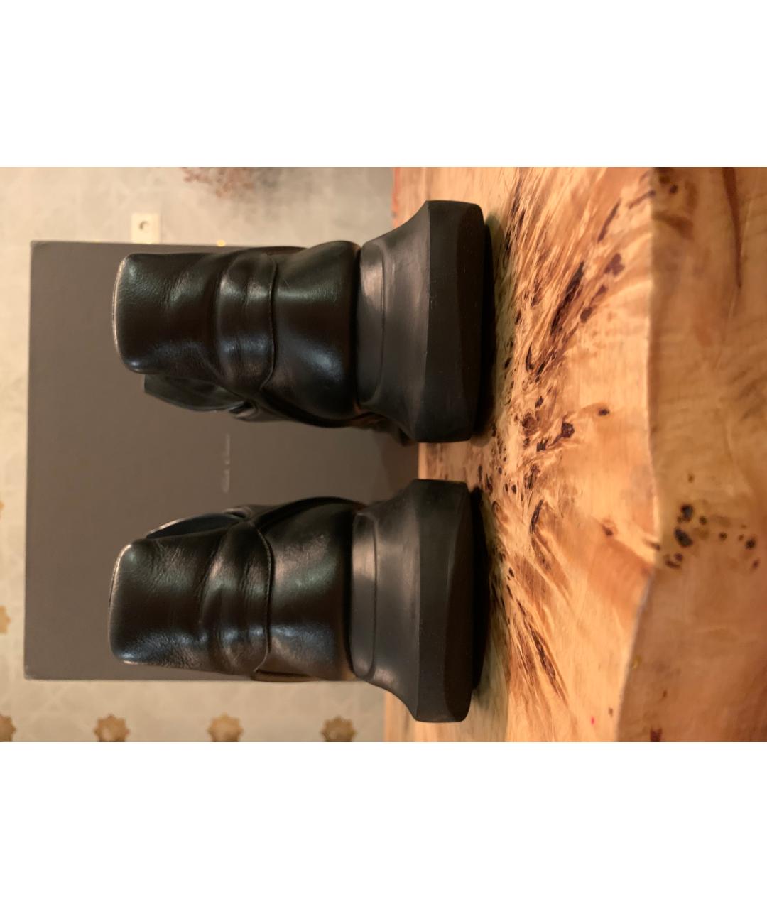 RICK OWENS Черные кожаные низкие кроссовки / кеды, фото 4