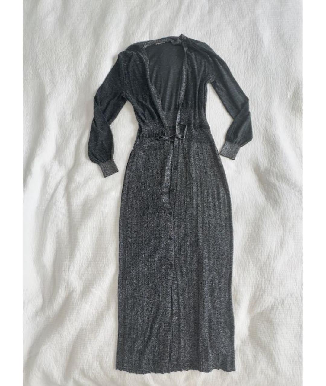 FALCONERI Серебряное вискозное коктейльное платье, фото 6