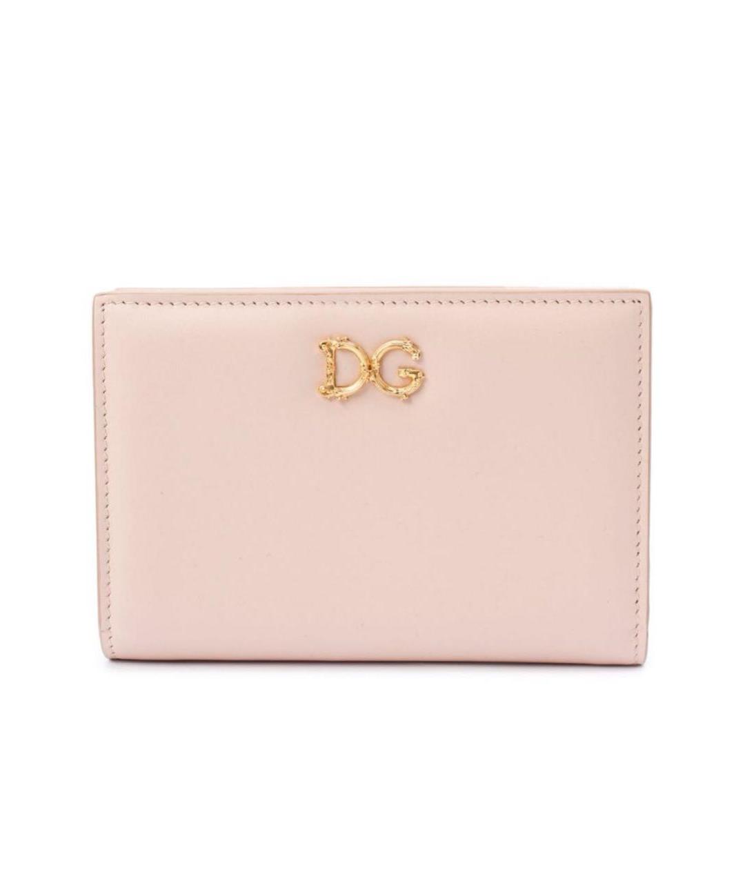 DOLCE&GABBANA Розовый кожаный кошелек, фото 1