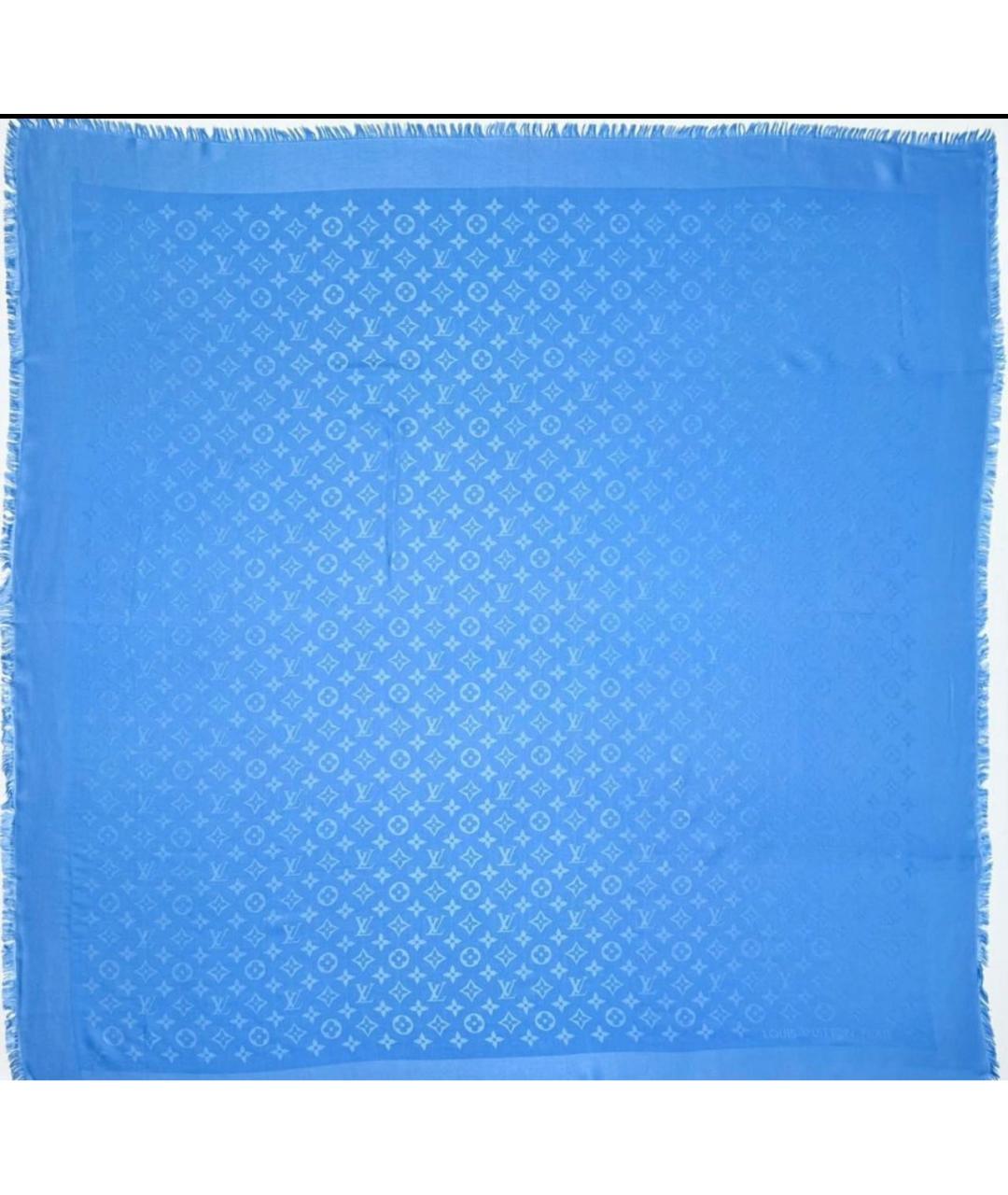 LOUIS VUITTON Голубой шерстяной платок, фото 3