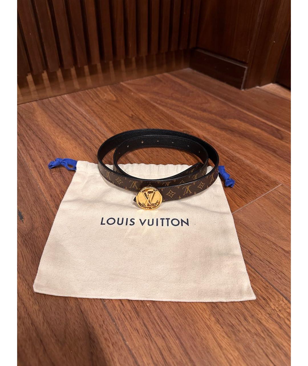 LOUIS VUITTON Коричневый кожаный ремень, фото 7