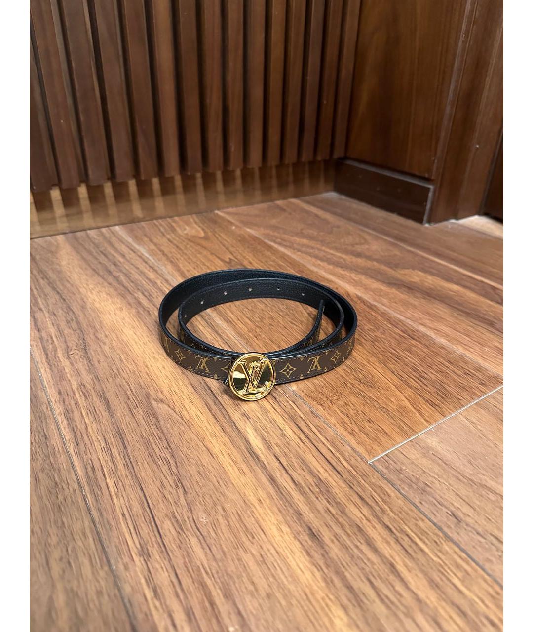 LOUIS VUITTON Коричневый кожаный ремень, фото 4