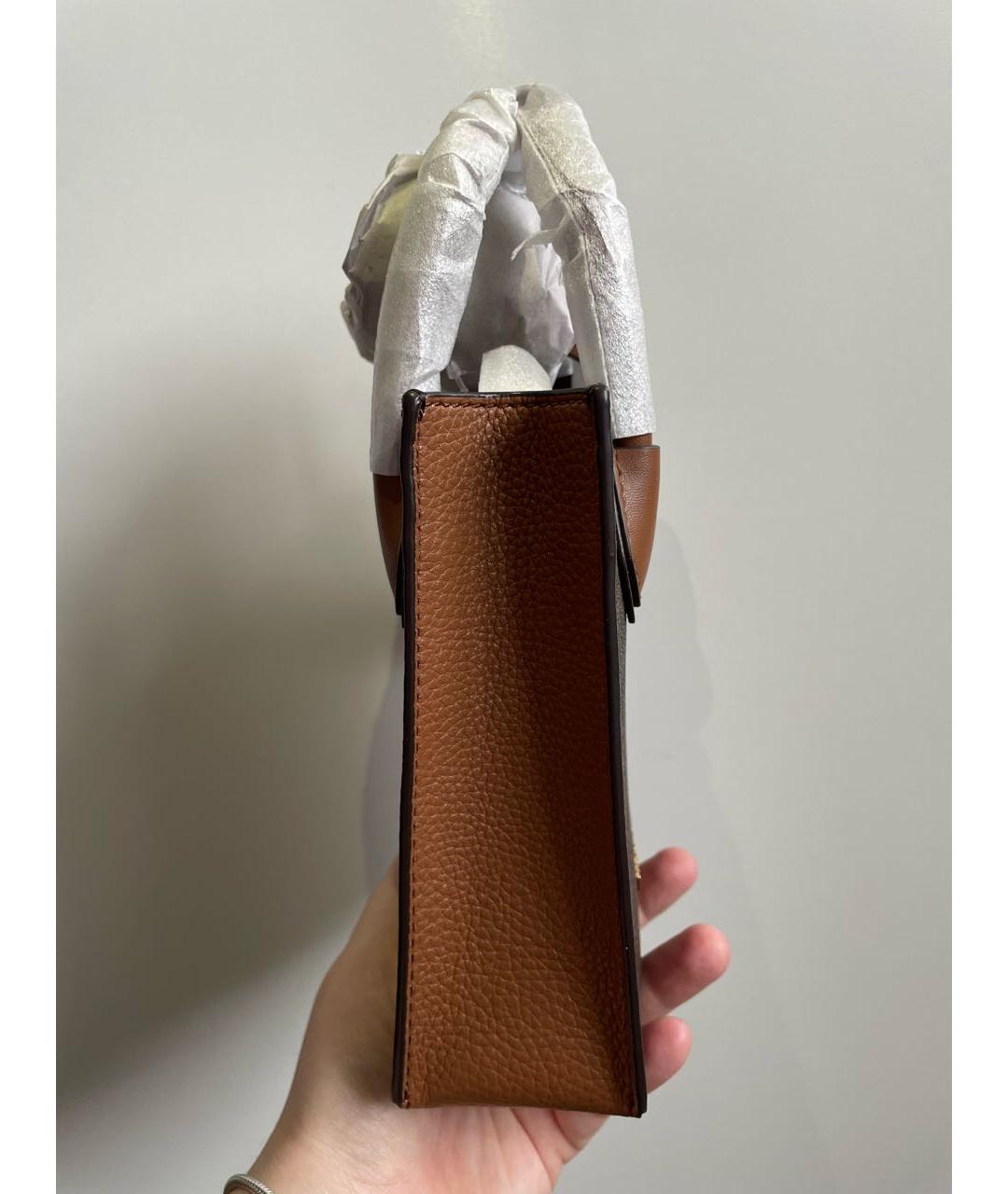 MICHAEL KORS Коричневая кожаная сумка через плечо, фото 6