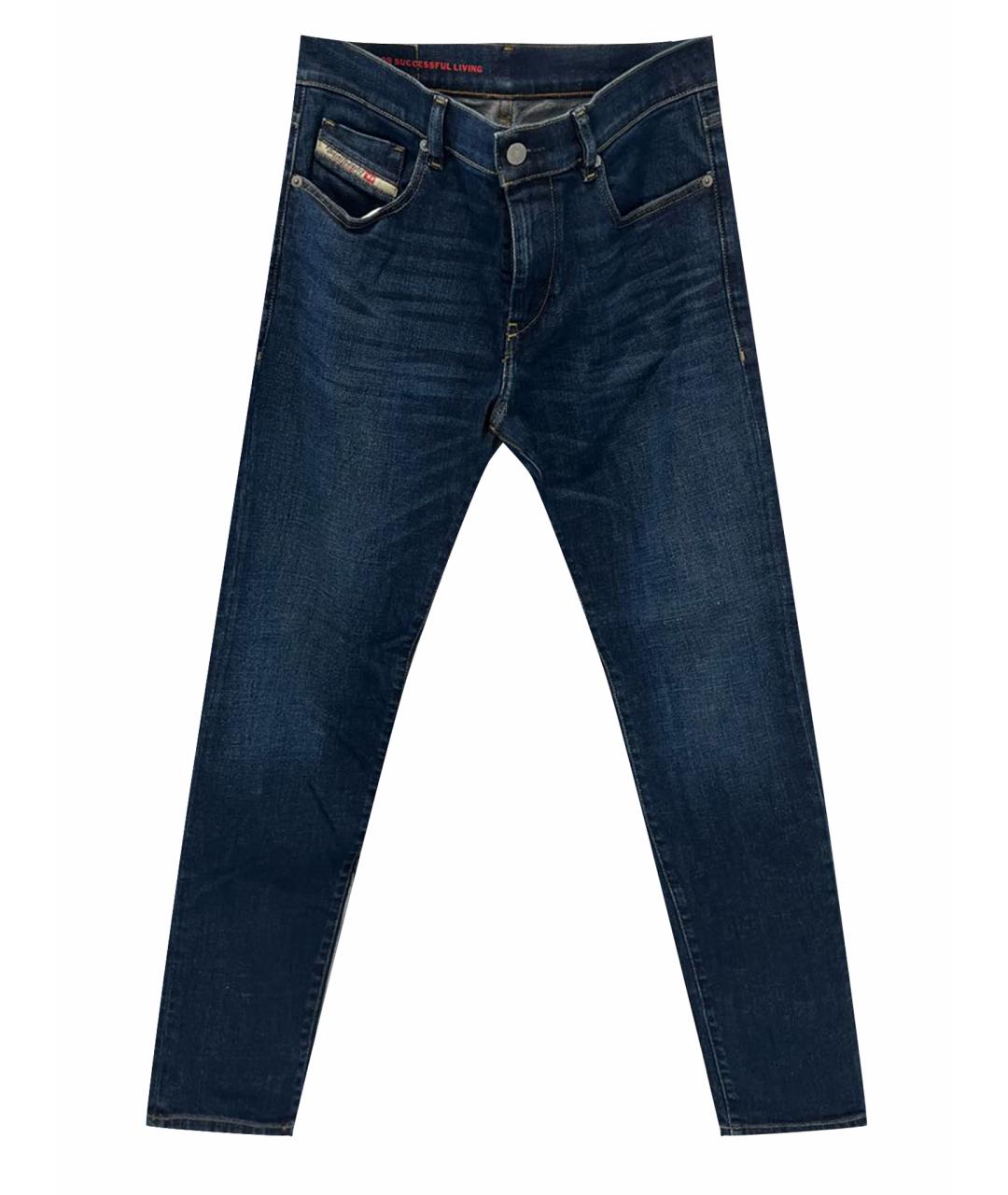 DIESEL Темно-синие хлопко-эластановые джинсы скинни, фото 1