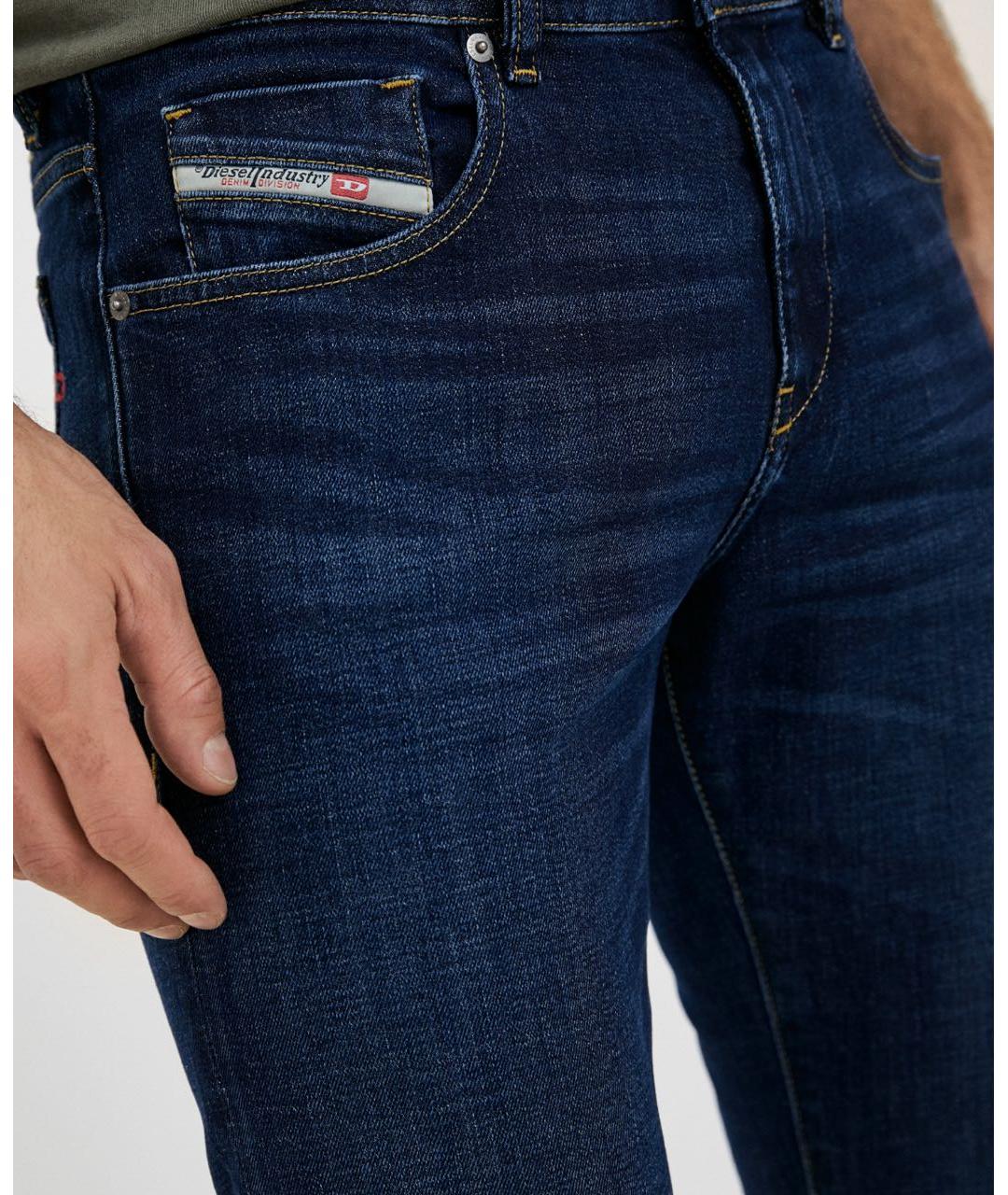 DIESEL Темно-синие хлопко-эластановые джинсы скинни, фото 5