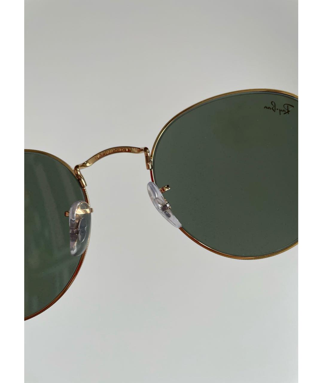 RAY BAN Золотые пластиковые солнцезащитные очки, фото 6