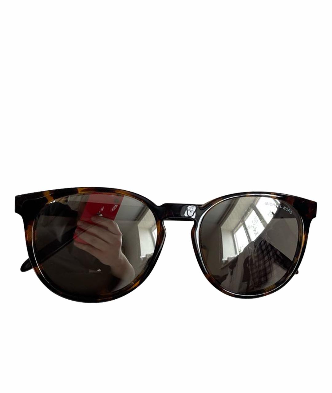 MICHAEL KORS Коричневые пластиковые солнцезащитные очки, фото 1