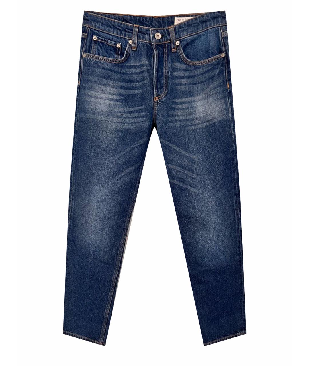 RAG&BONE Темно-синие хлопковые прямые джинсы, фото 1