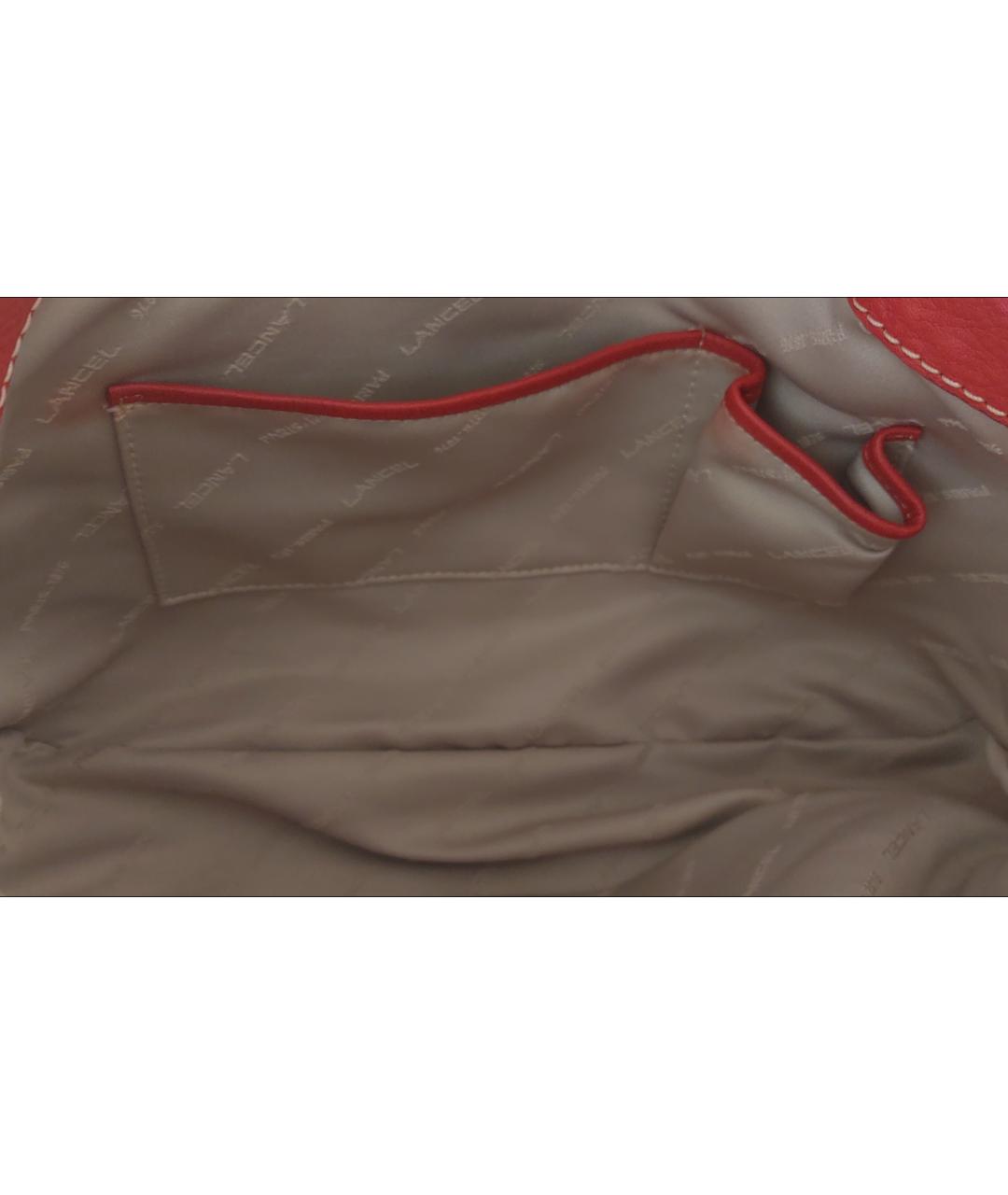 LANCEL Красная кожаная сумка с короткими ручками, фото 8