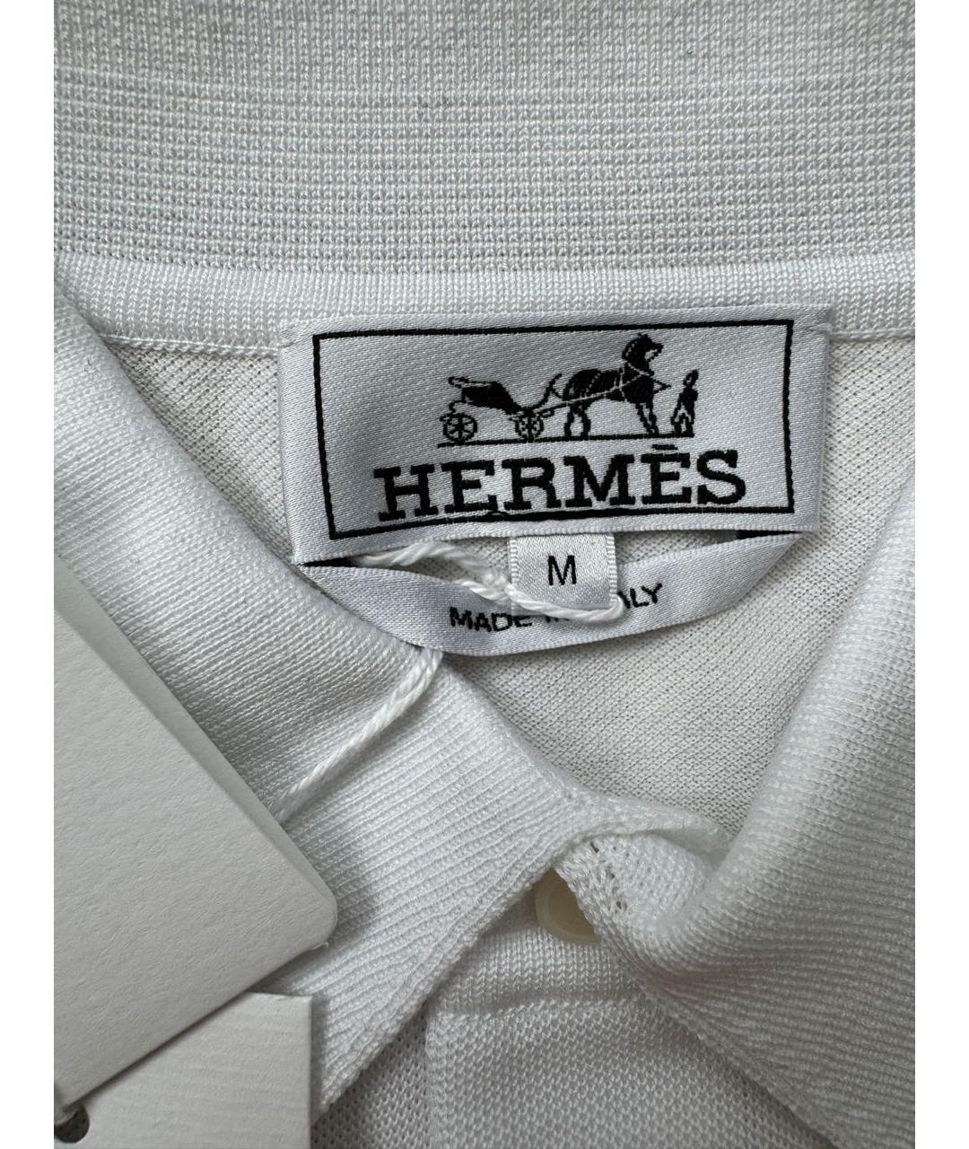HERMES PRE-OWNED Белое хлопковое поло с коротким рукавом, фото 4