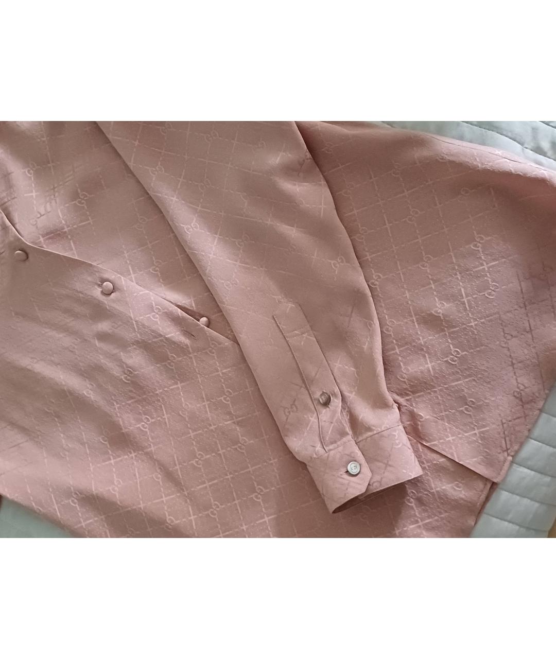 GUCCI Розовая шелковая блузы, фото 3