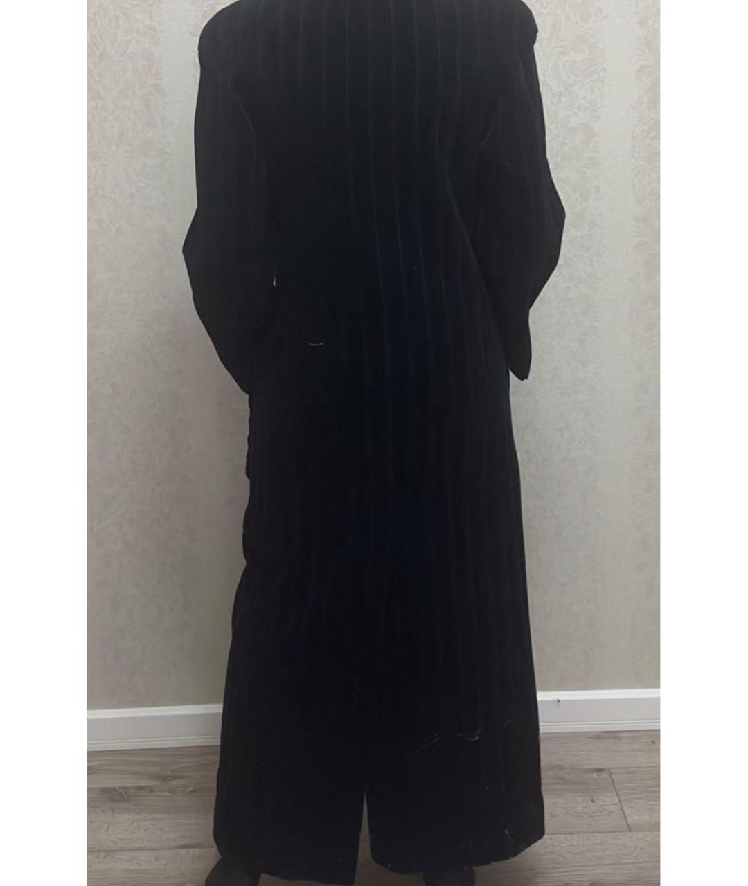 CHANEL PRE-OWNED Черное бархатное пальто, фото 2