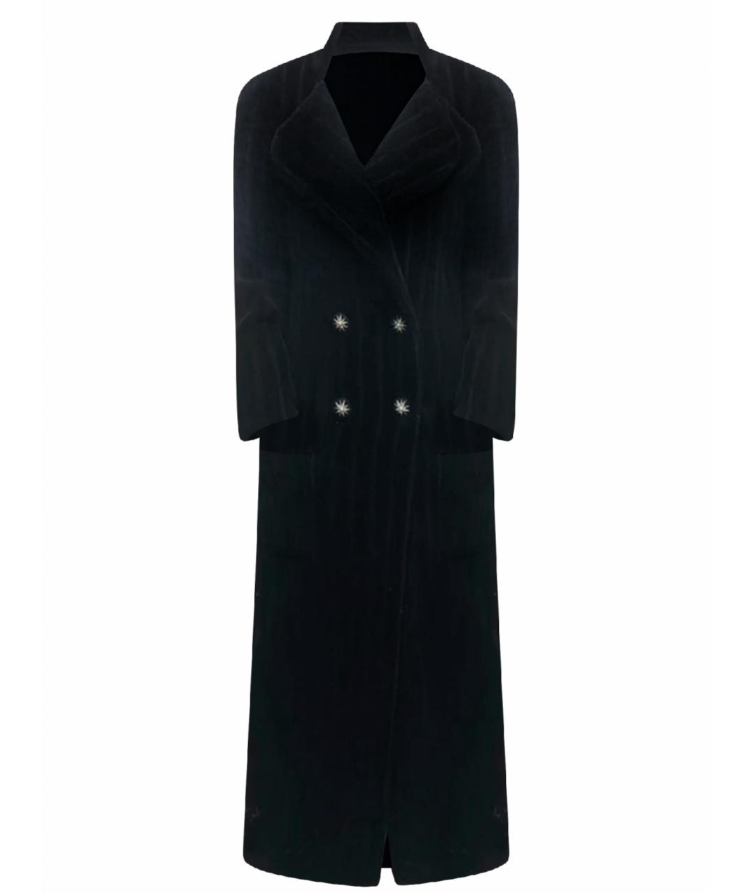 CHANEL PRE-OWNED Черное бархатное пальто, фото 1