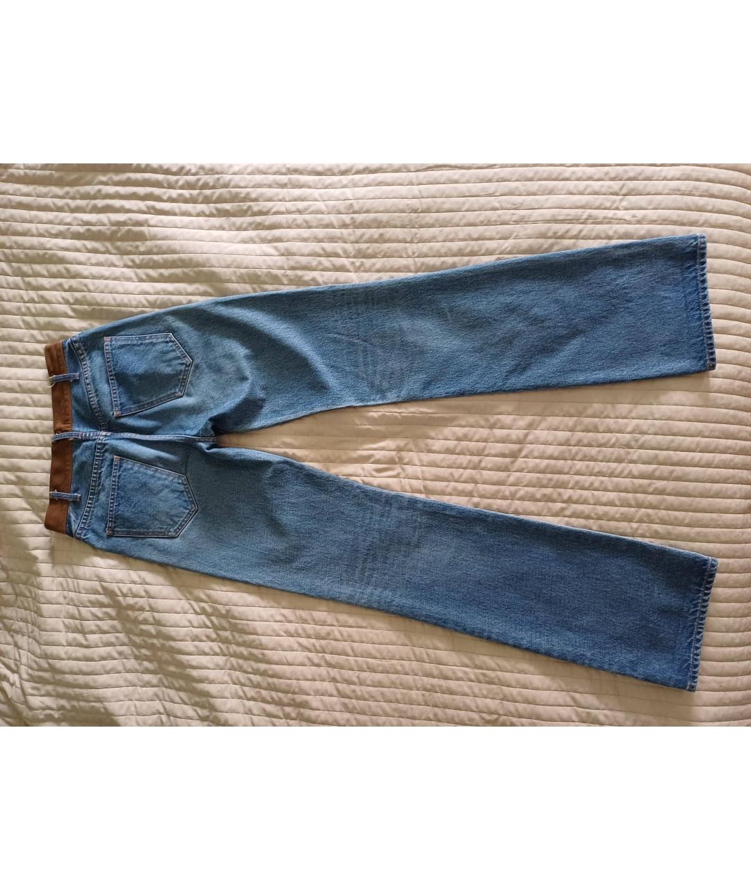 CELINE Голубые хлопковые прямые джинсы, фото 2