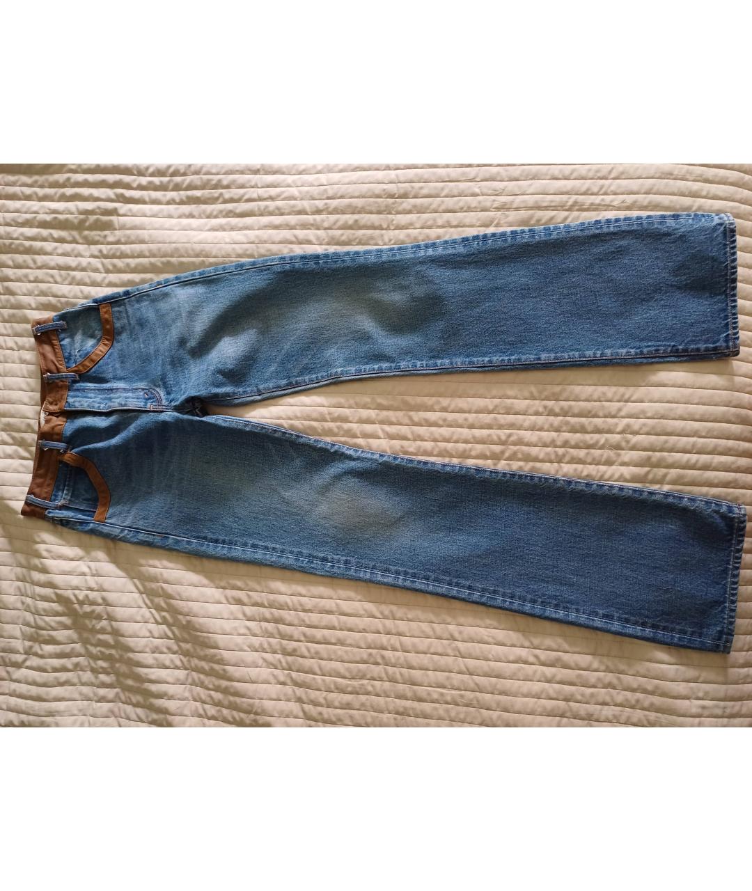 CELINE PRE-OWNED Голубые хлопковые прямые джинсы, фото 5