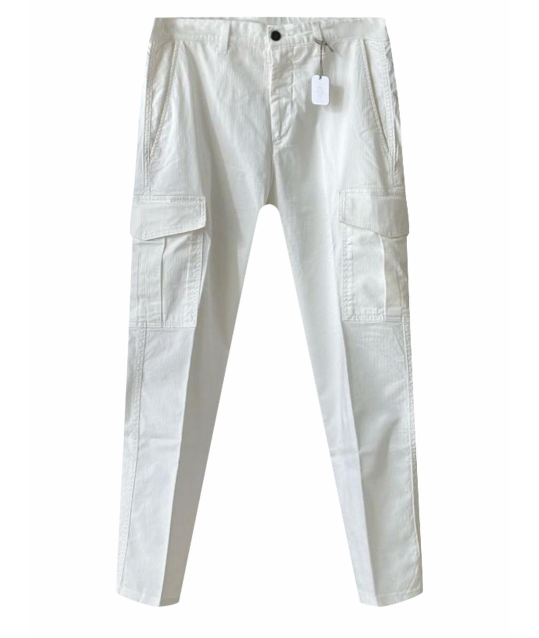 ELEVENTY Белые хлопковые брюки чинос, фото 1