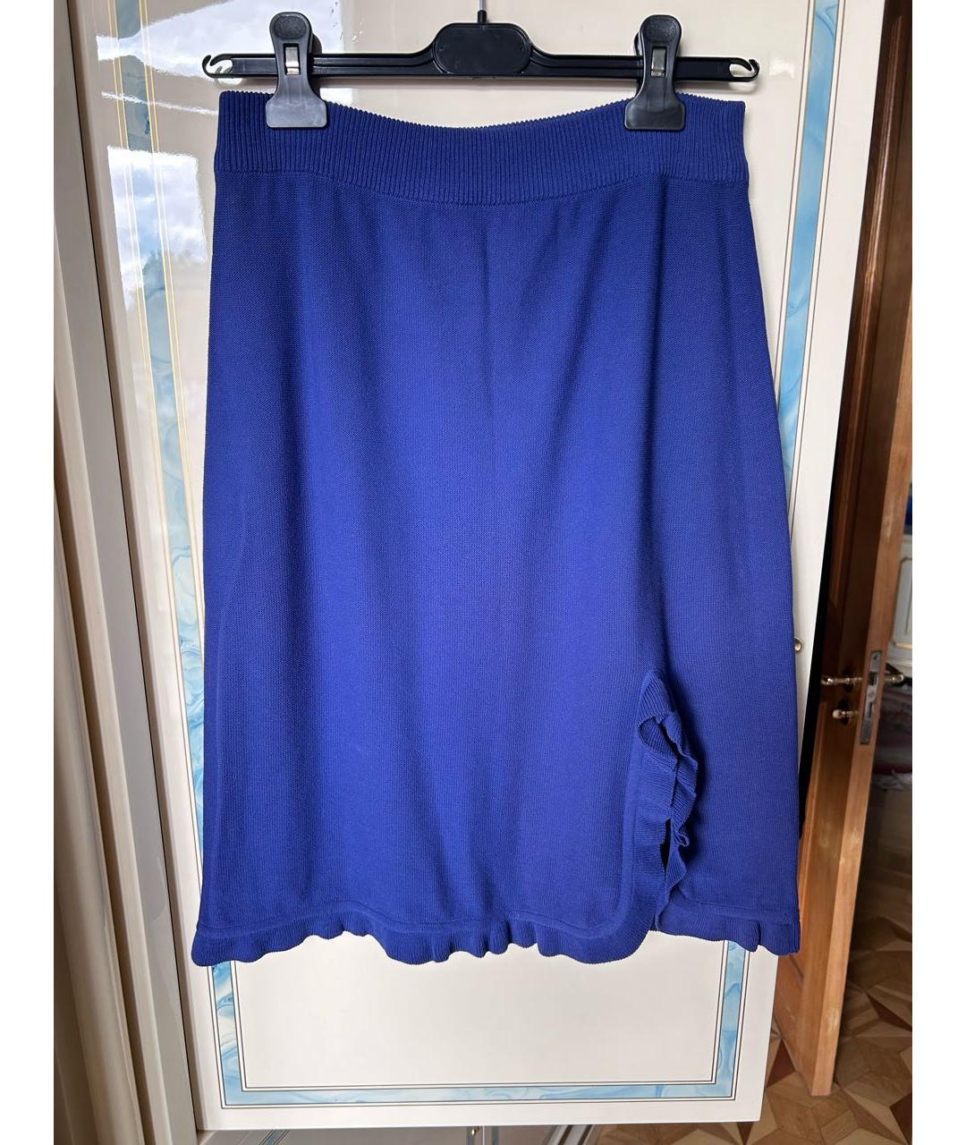 SONIA RYKIEL Синяя хлопковая юбка миди, фото 4