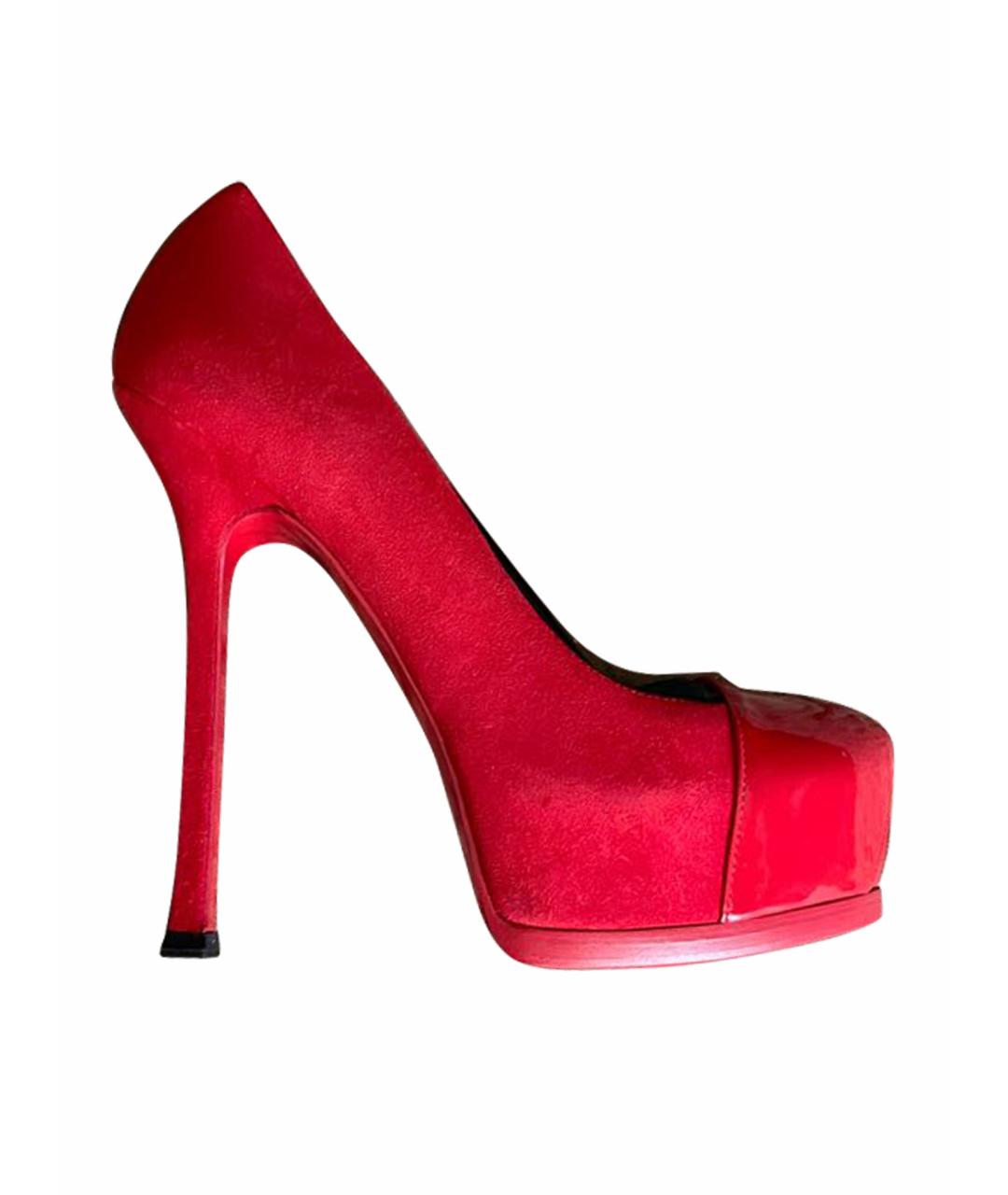 SAINT LAURENT Красные замшевые туфли, фото 1