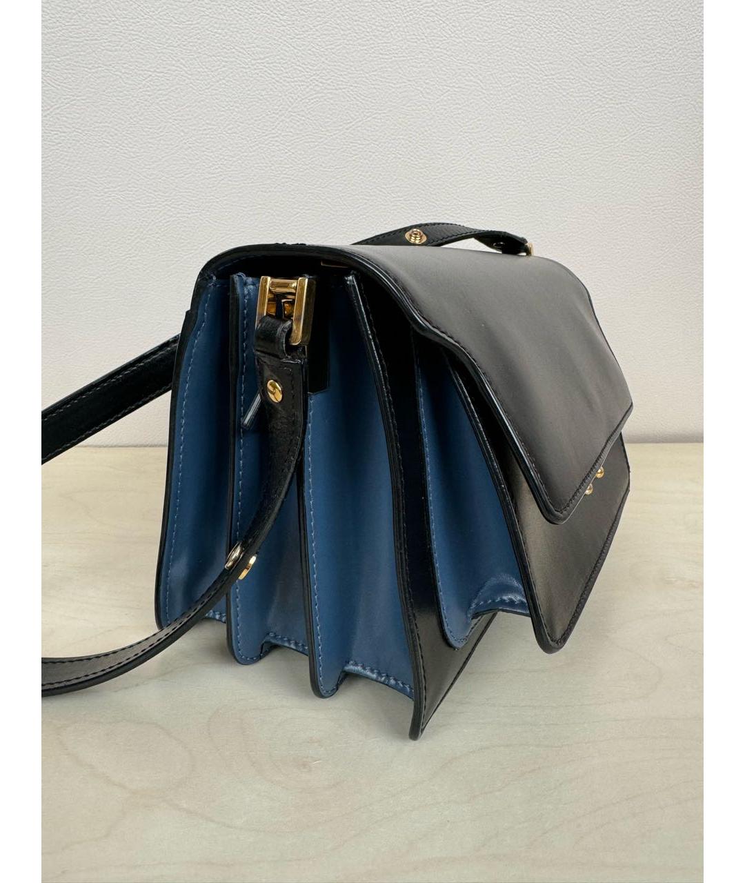 MARNI Темно-синяя кожаная сумка через плечо, фото 2