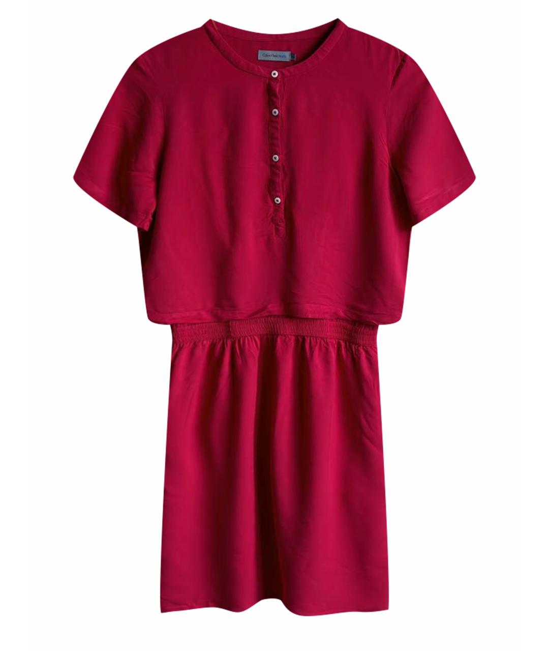 CALVIN KLEIN JEANS Красное вискозное повседневное платье, фото 1