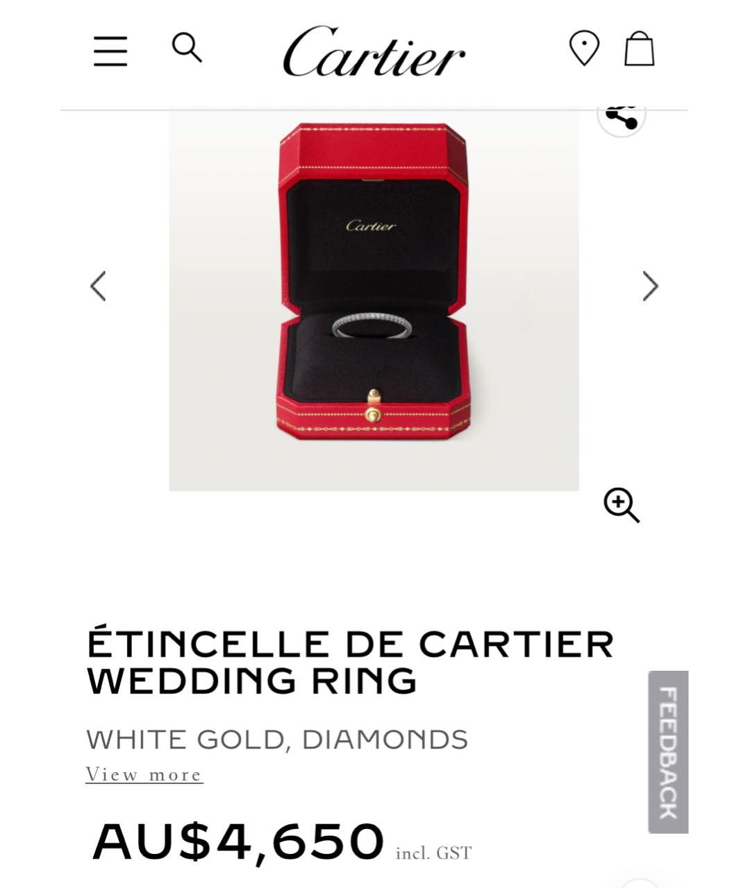 CARTIER Серебряное кольцо из белого золота, фото 4