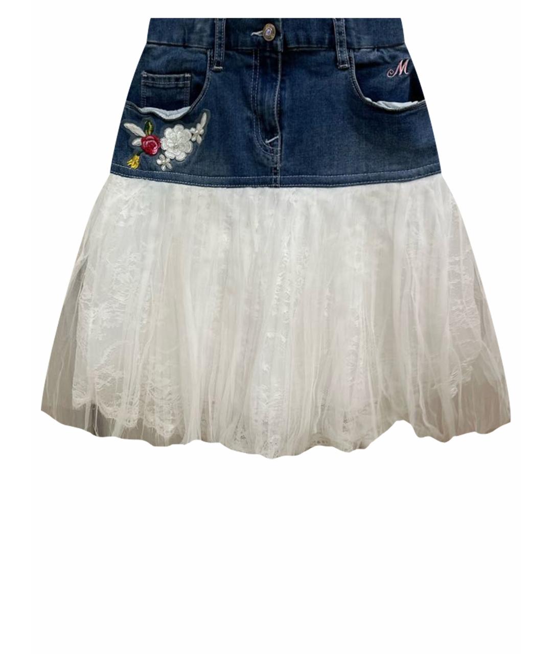 MONNALISA Синяя хлопковая юбка, фото 1
