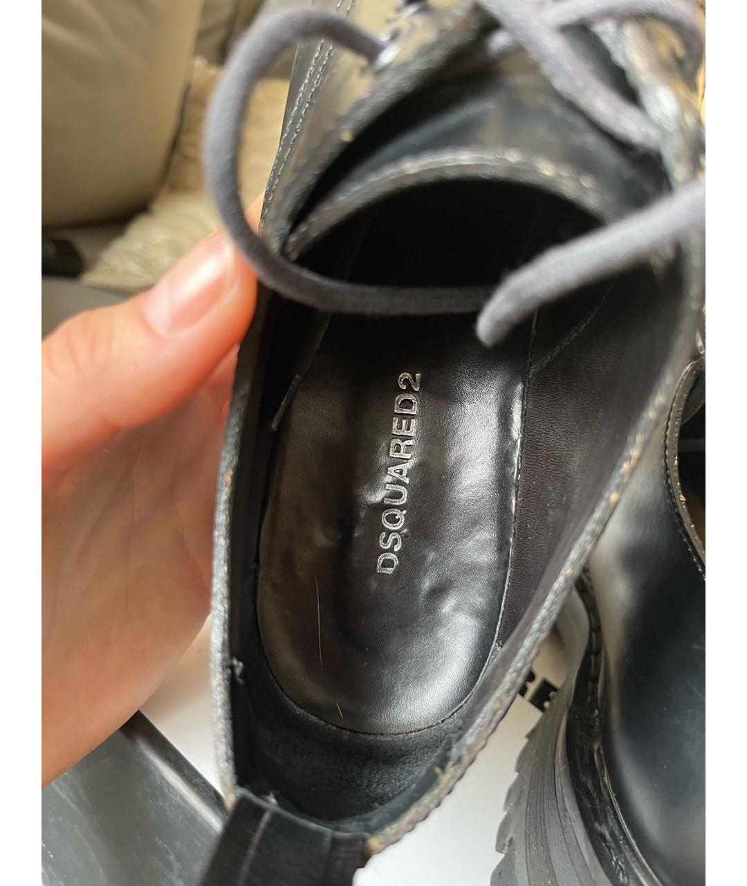 DSQUARED2 Черные кожаные ботинки, фото 7