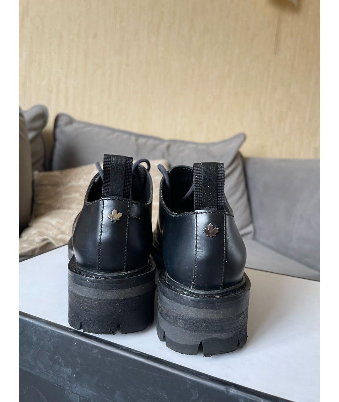 DSQUARED2 Черные кожаные ботинки, фото 4