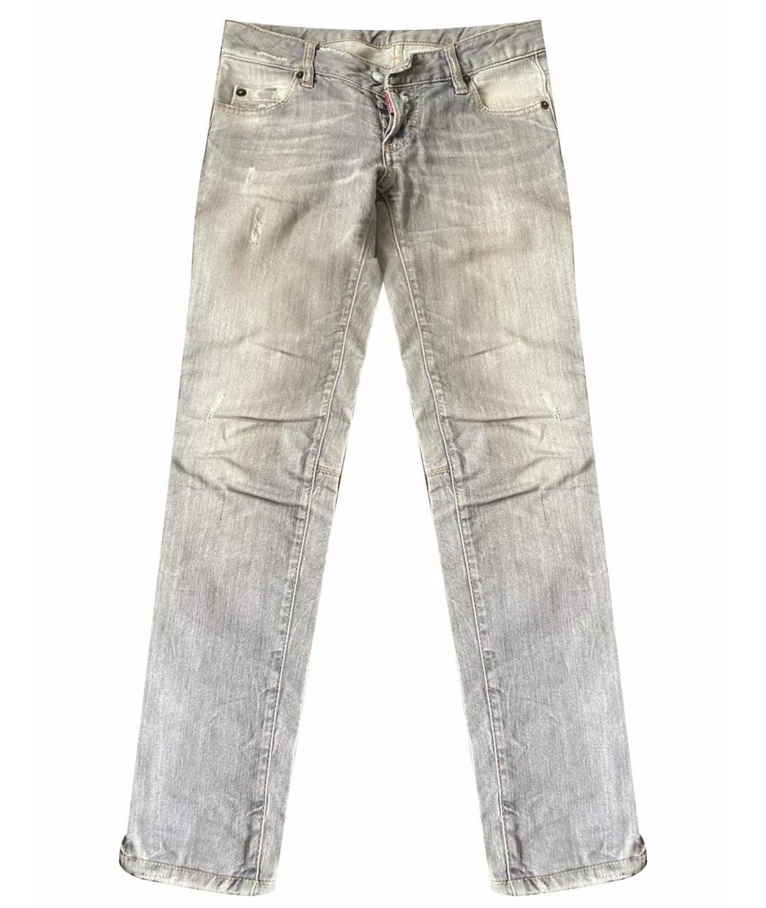 DSQUARED2 Серые хлопковые джинсы слим, фото 1