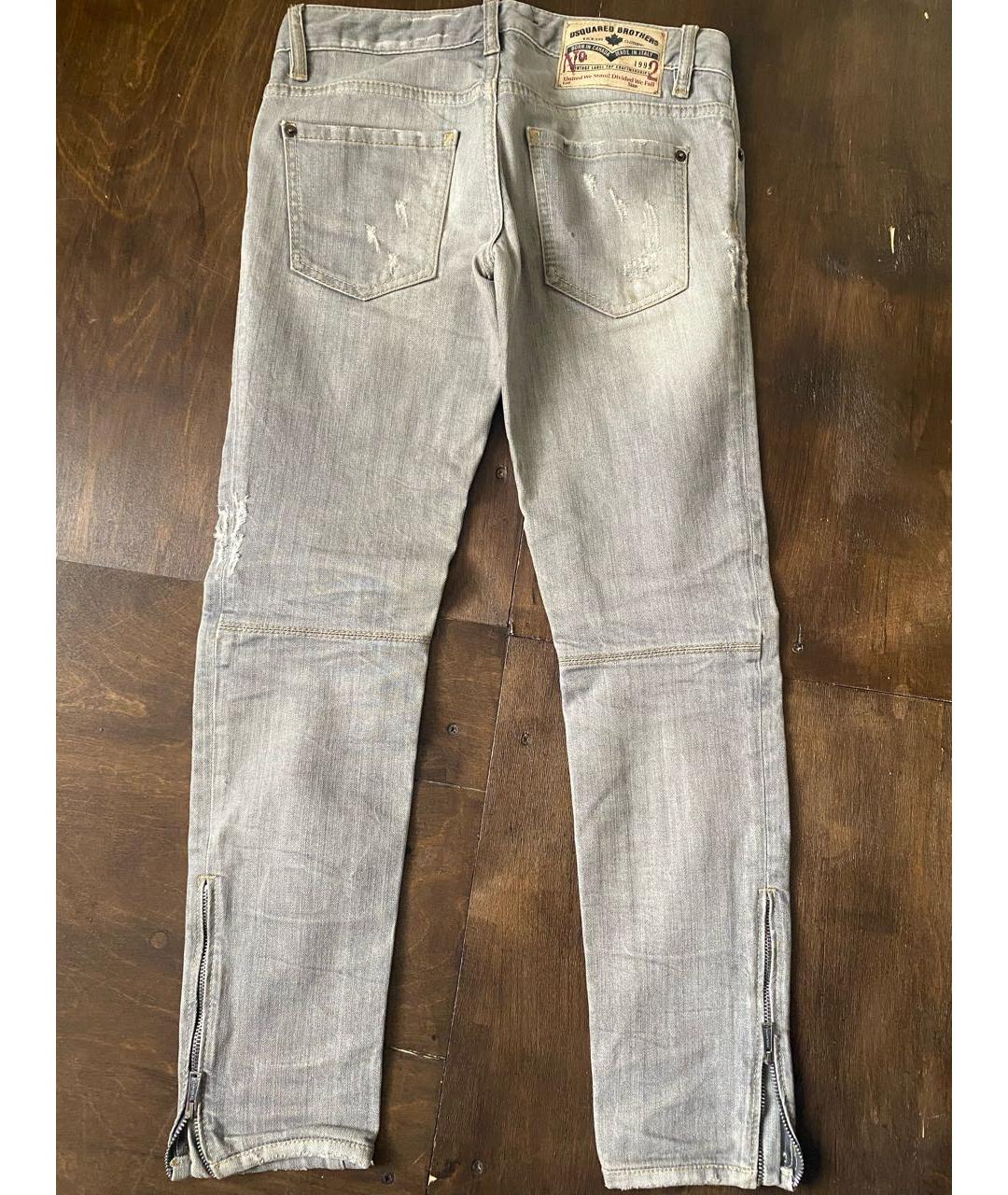 DSQUARED2 Серые хлопковые джинсы слим, фото 2