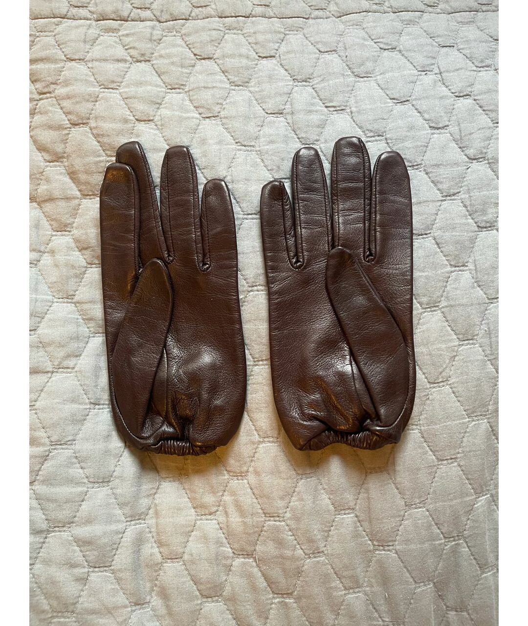 FABI Бордовые кожаные перчатки, фото 2