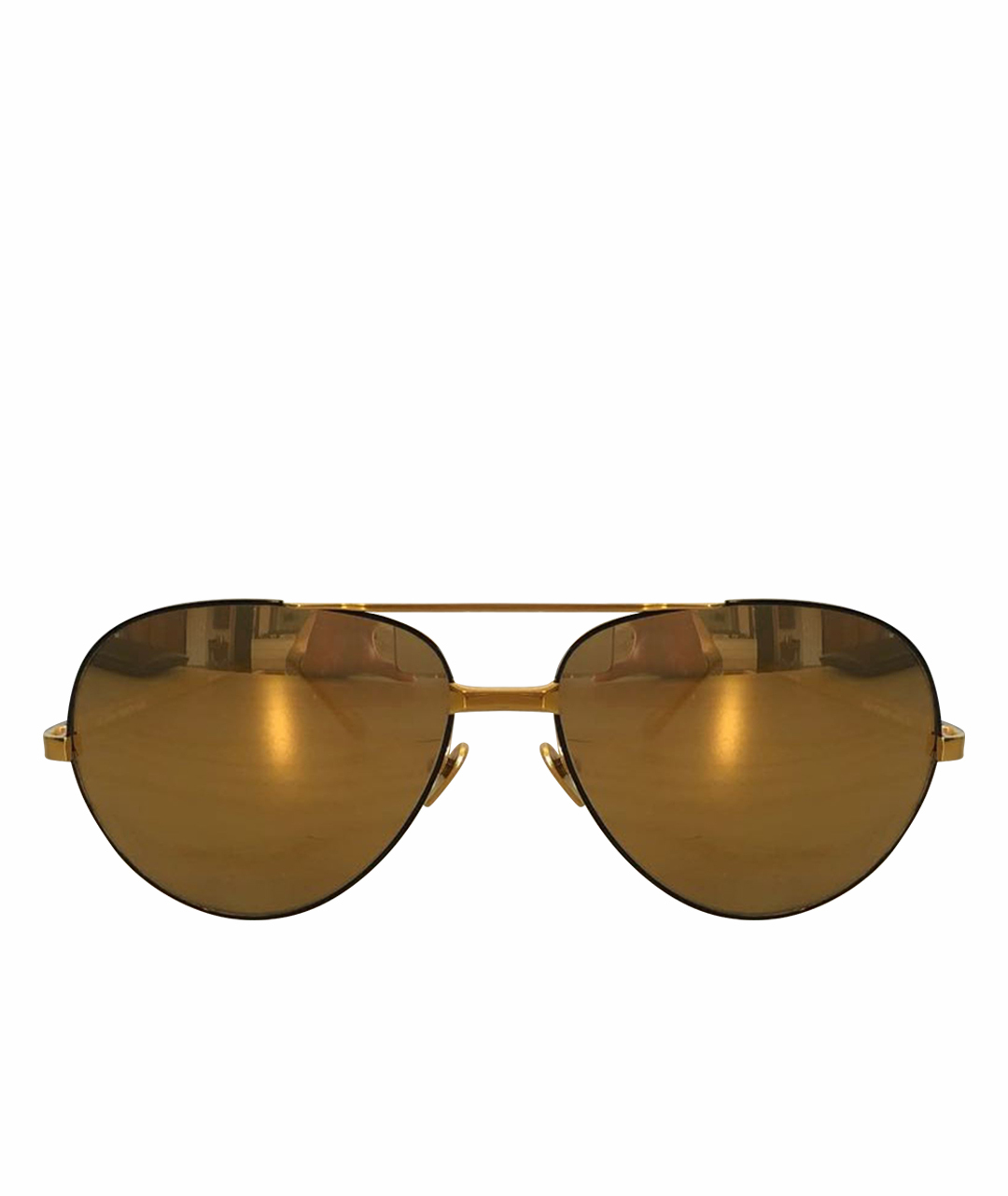 LINDA FARROW Золотые металлические солнцезащитные очки, фото 1