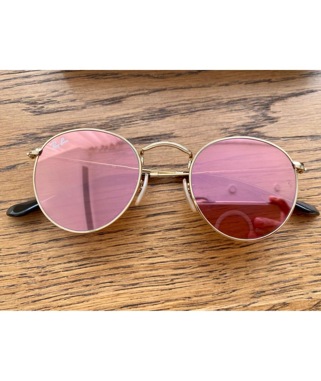 RAY BAN Коралловые металлические солнцезащитные очки, фото 6