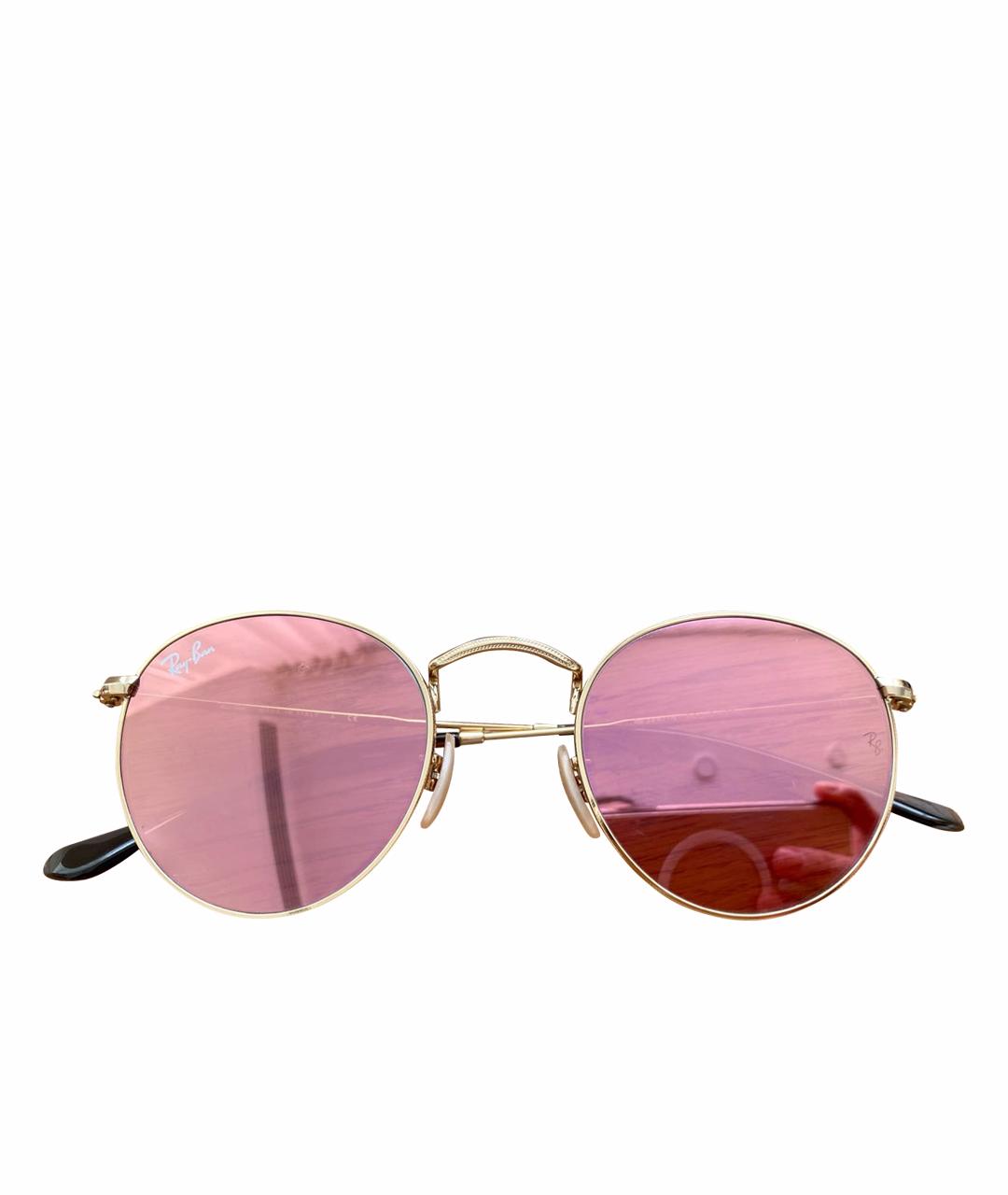 RAY BAN Коралловые металлические солнцезащитные очки, фото 1