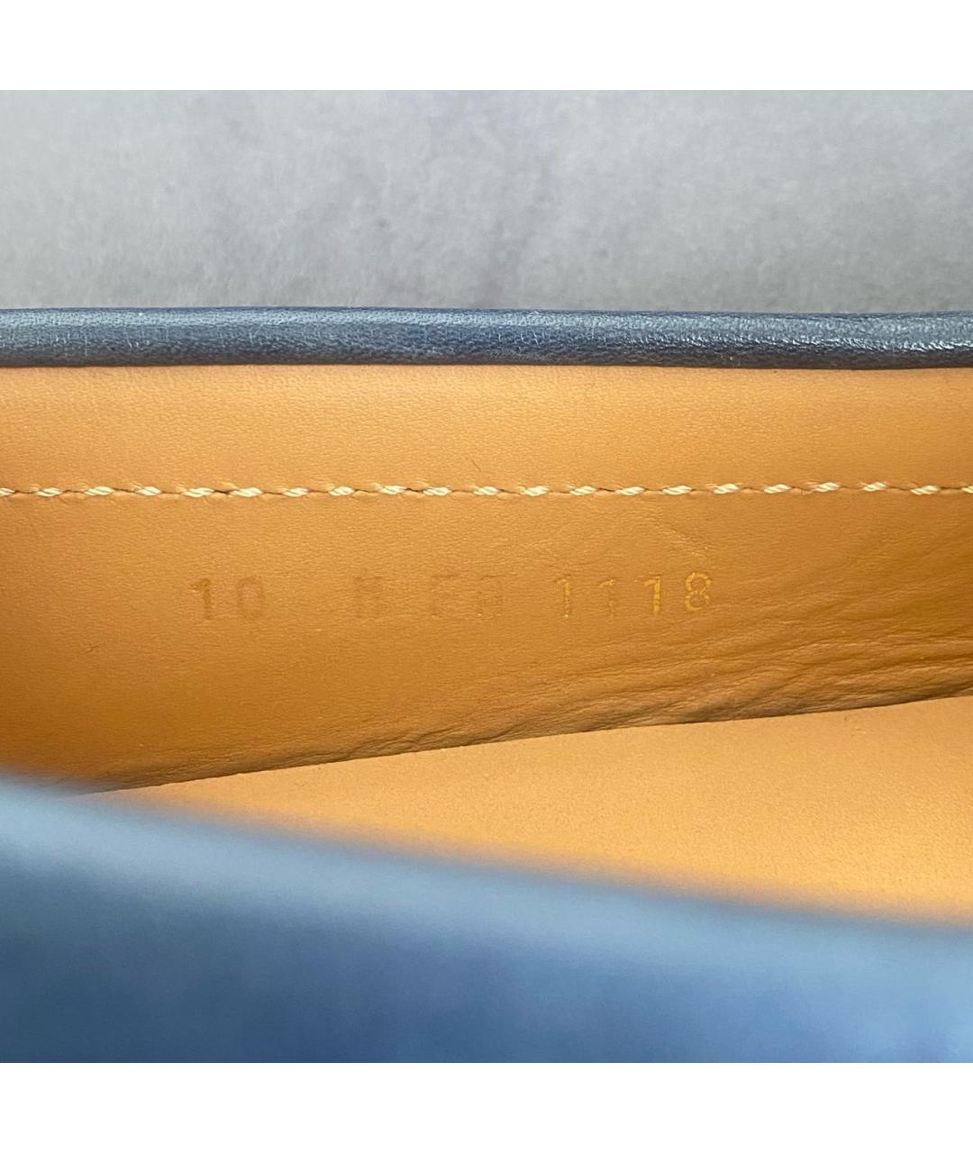 LOUIS VUITTON Темно-синие кожаные мокасины, фото 6