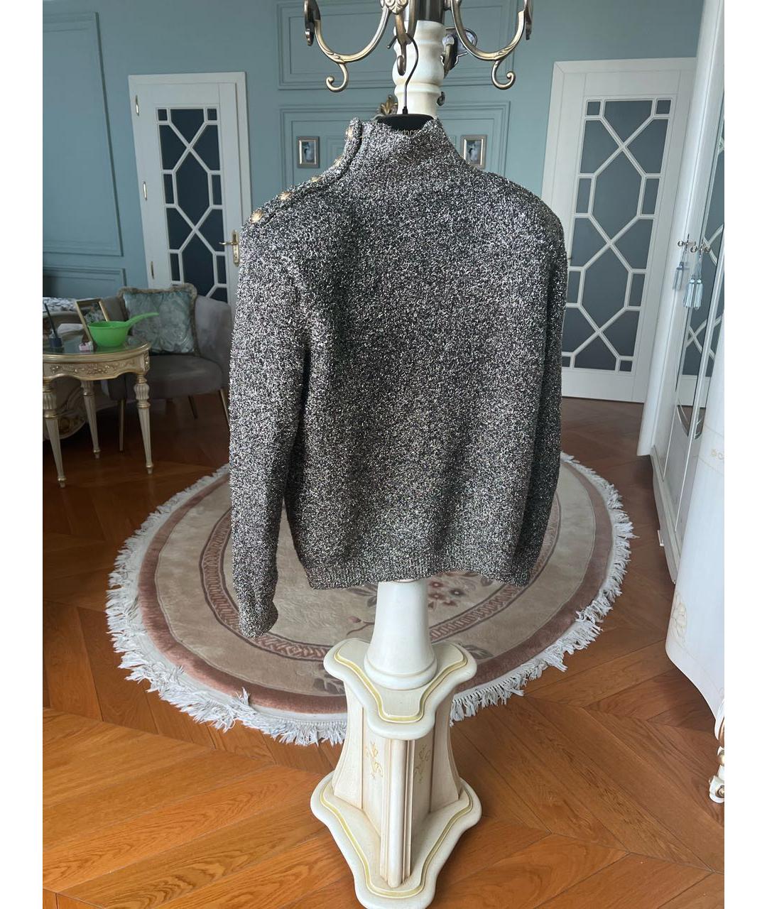 BALMAIN Серебрянный полиамидовый джемпер / свитер, фото 7
