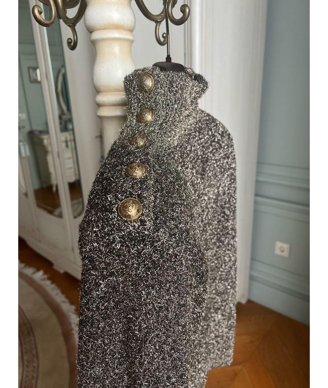 BALMAIN Серебрянный полиамидовый джемпер / свитер, фото 4