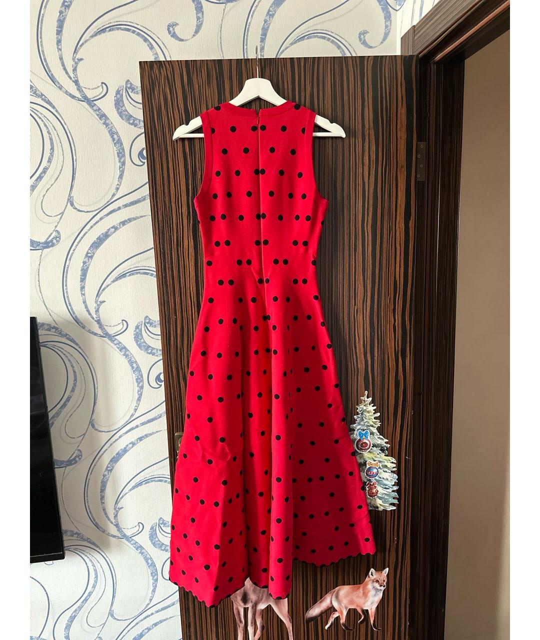 ALAIA Красное вискозное коктейльное платье, фото 3