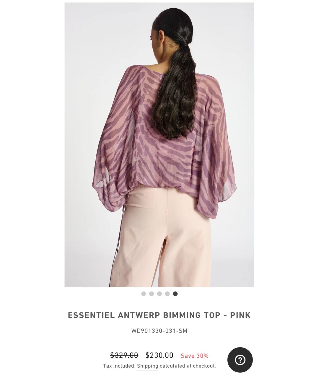 ESSENTIEL ANTWERP Розовая вискозная блузы, фото 4